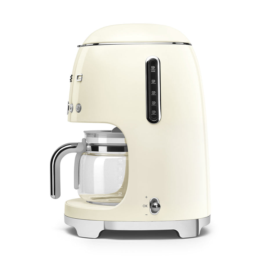 SMEG 50S Retro Drip Coffee Machine in Cream – back view