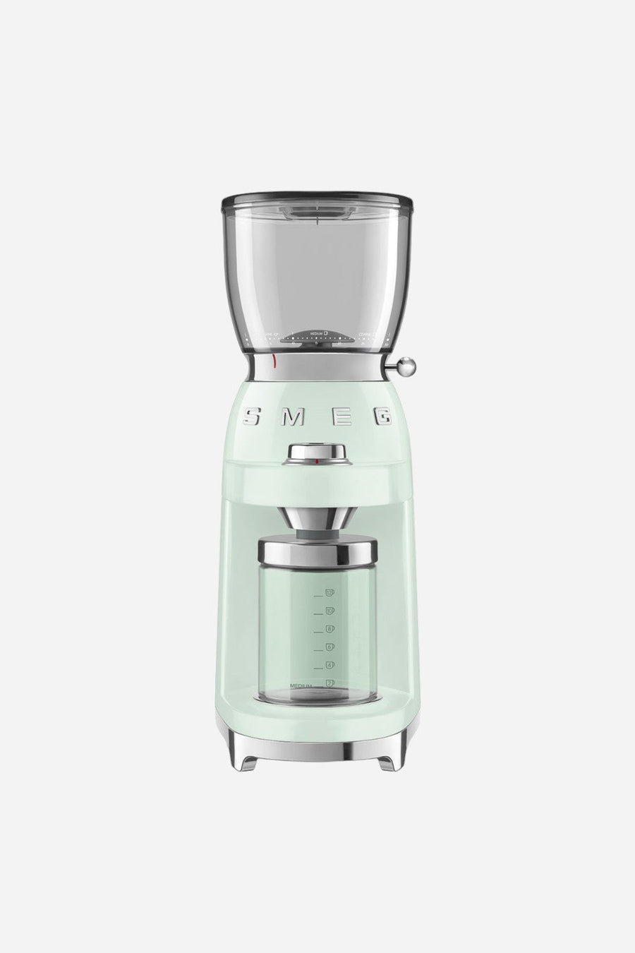SMEG Coffee Grinder in Pastel Green – front view