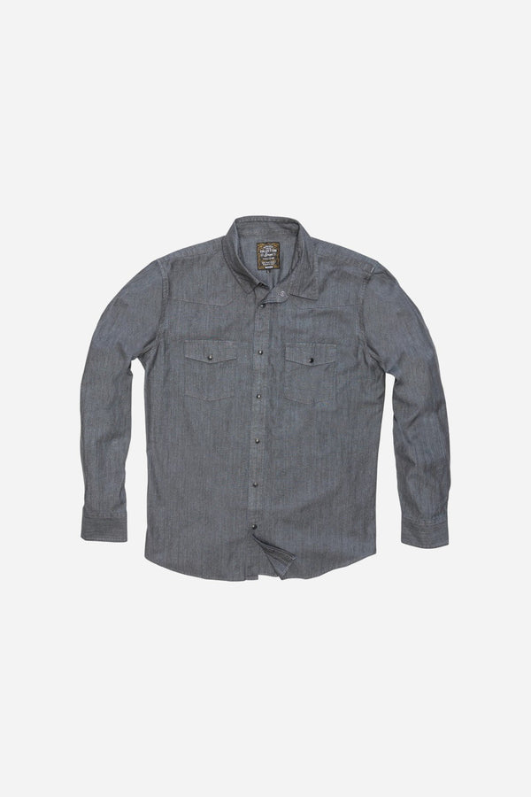 Snaps Clothing Inc. Heritage Ash Denim Pearl Snap Long Sleeve Shirt