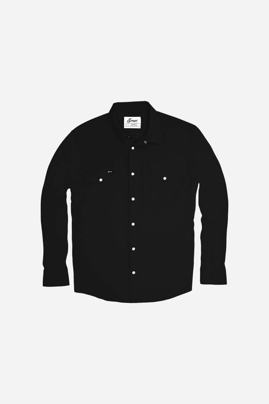 Snaps Clothing Inc. Traveler Long Sleeve in Black – front view