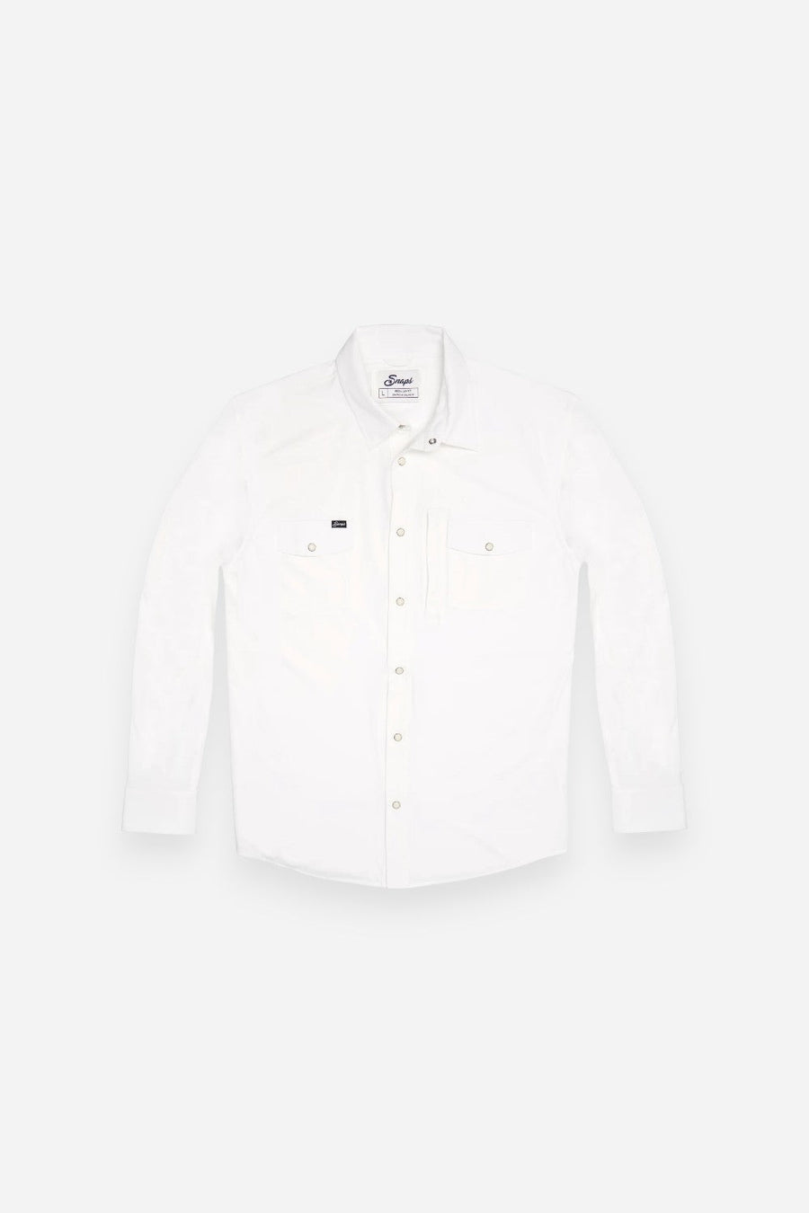 Snaps Clothing Inc. Traveler Long Sleeve in White – front view