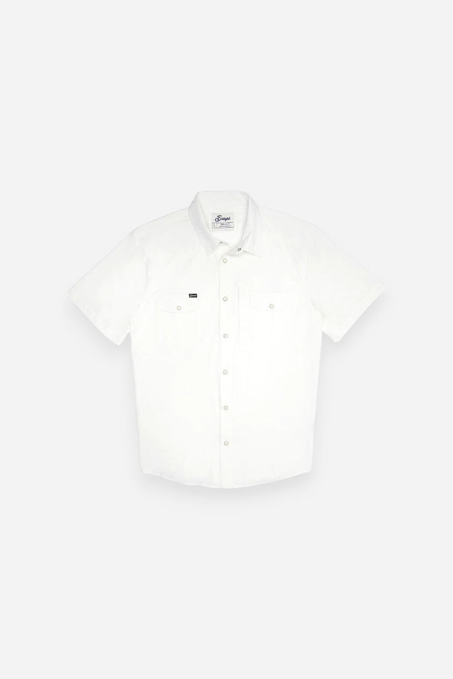 Snaps Clothing Inc. Traveler Short Sleeve in White – front view