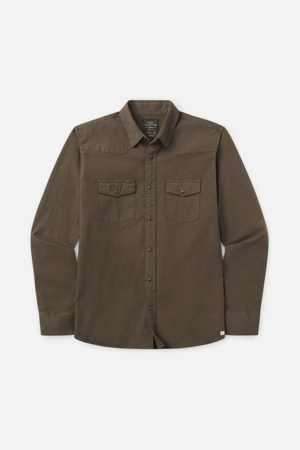 Snaps Heritage Denim Pearl Snap Shirt in Ivy Green