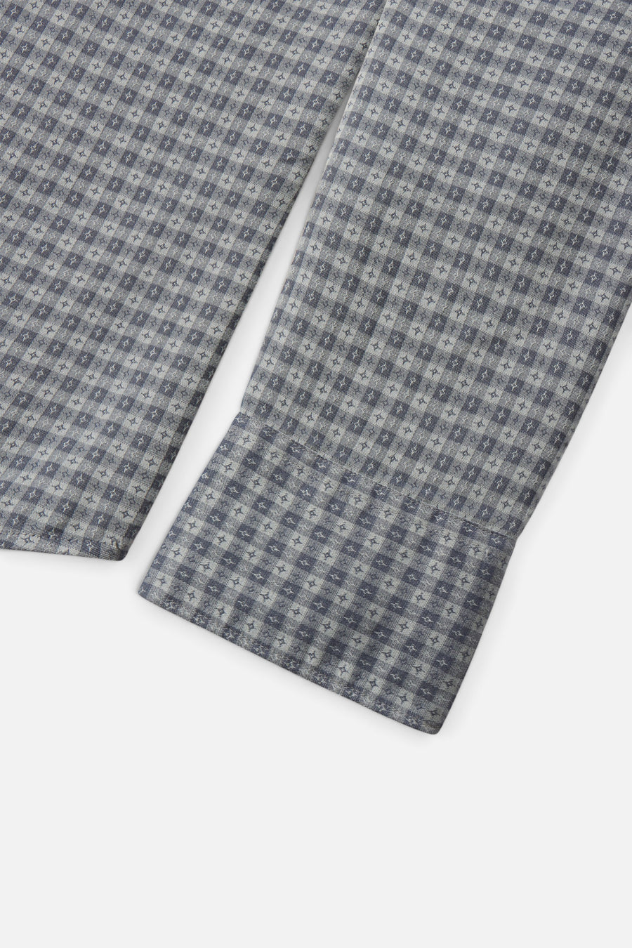 Snaps Rambler Vintage Gingham Pearl Snap Shirt in Blue – cuff detail