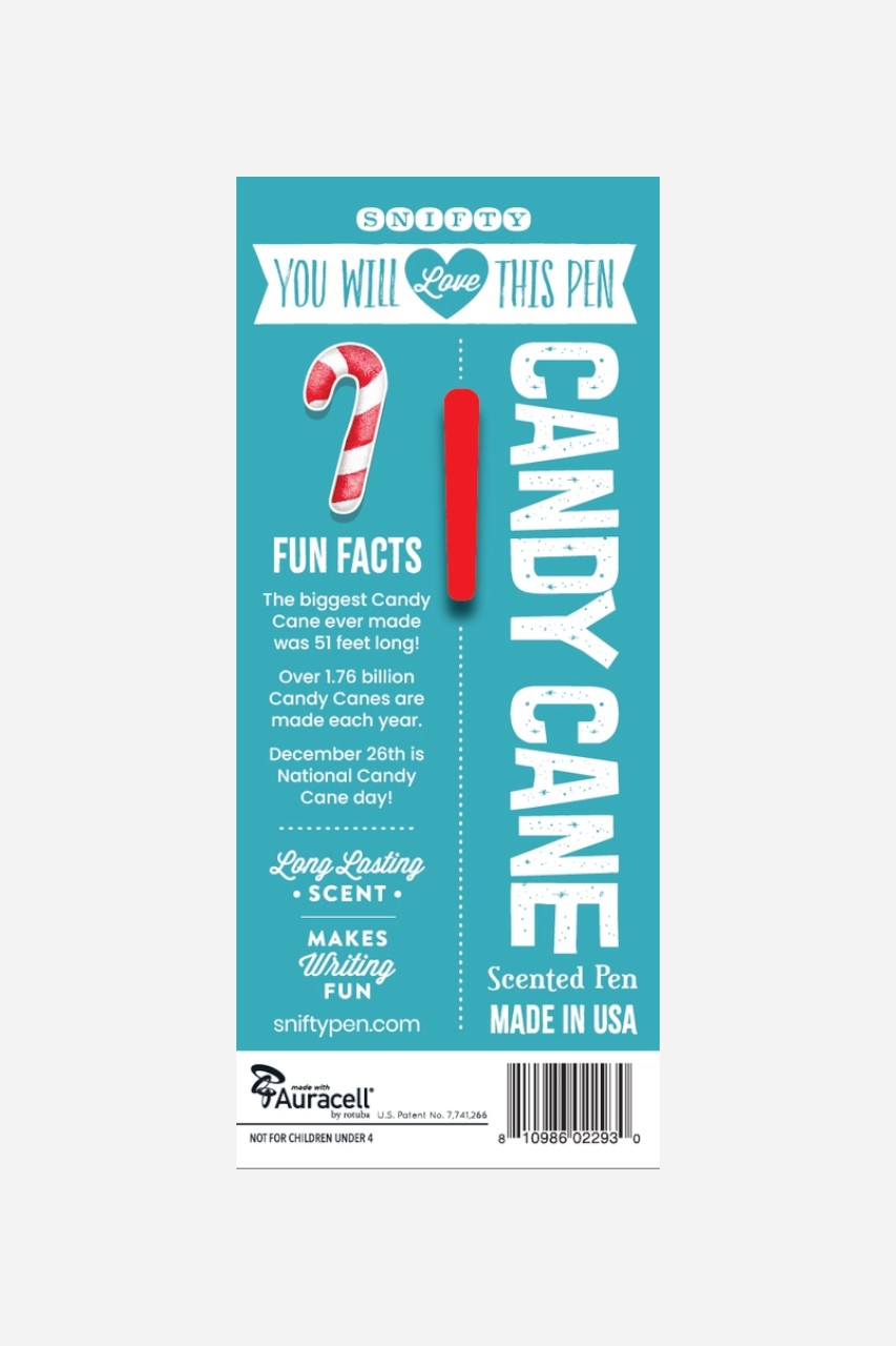 Snifty Candy Cane Scented Pen – back view