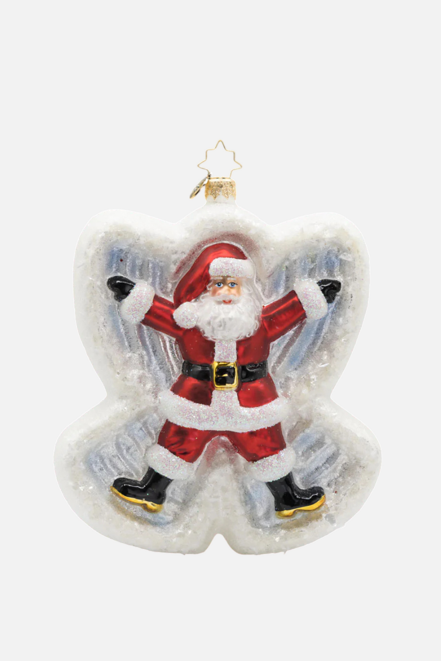 Snow Angel Santa Ornament – front view