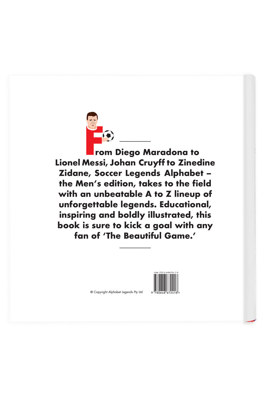 Soccer Legends Alphabet Book Men's Edition – back view