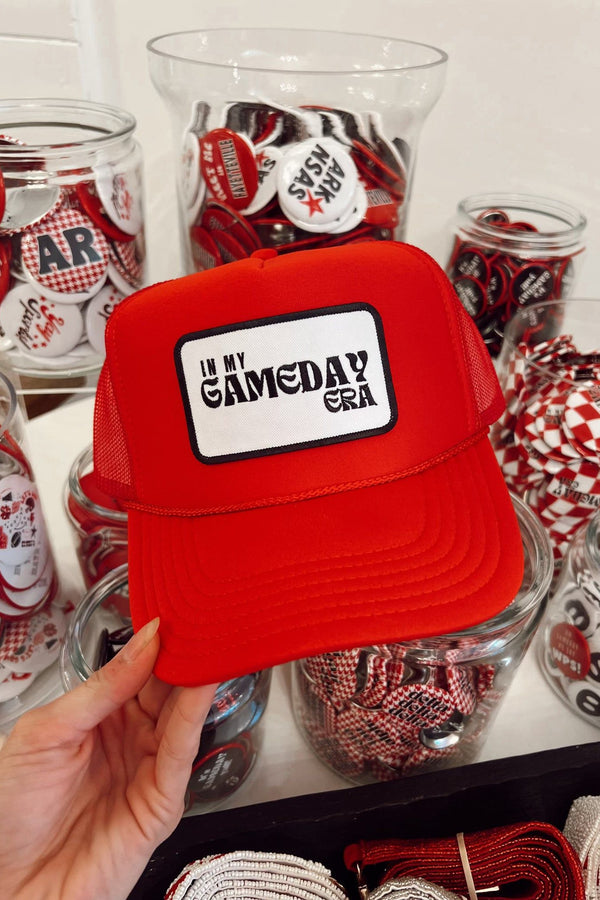 Social Statement In My Gameday Era Trucker Hat in Red/White