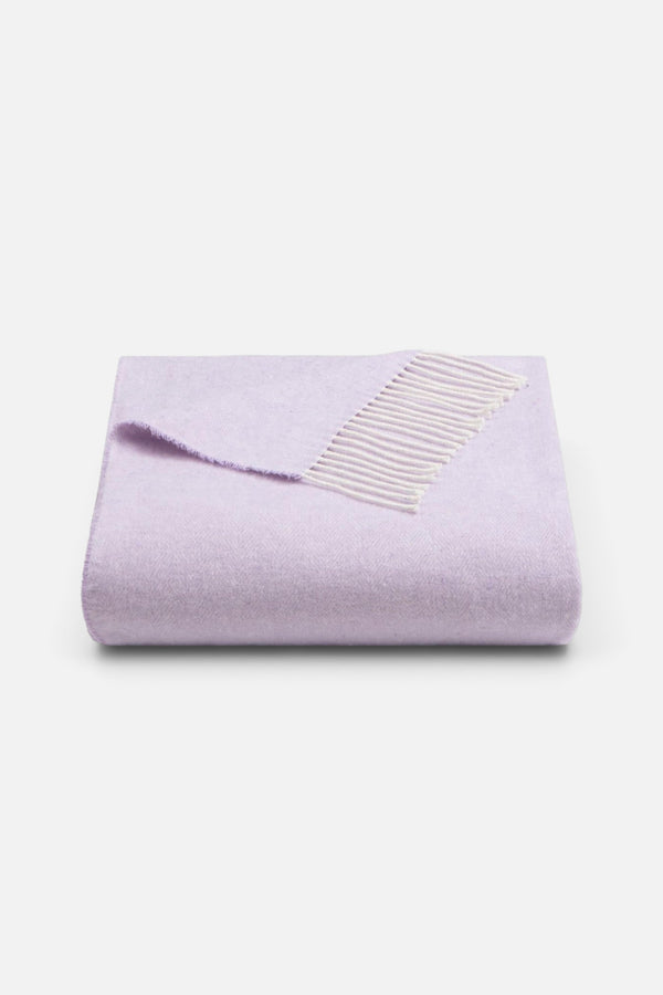 Sofia Toscano Babele Herringbone Recycled Cotton Throw in Lilac