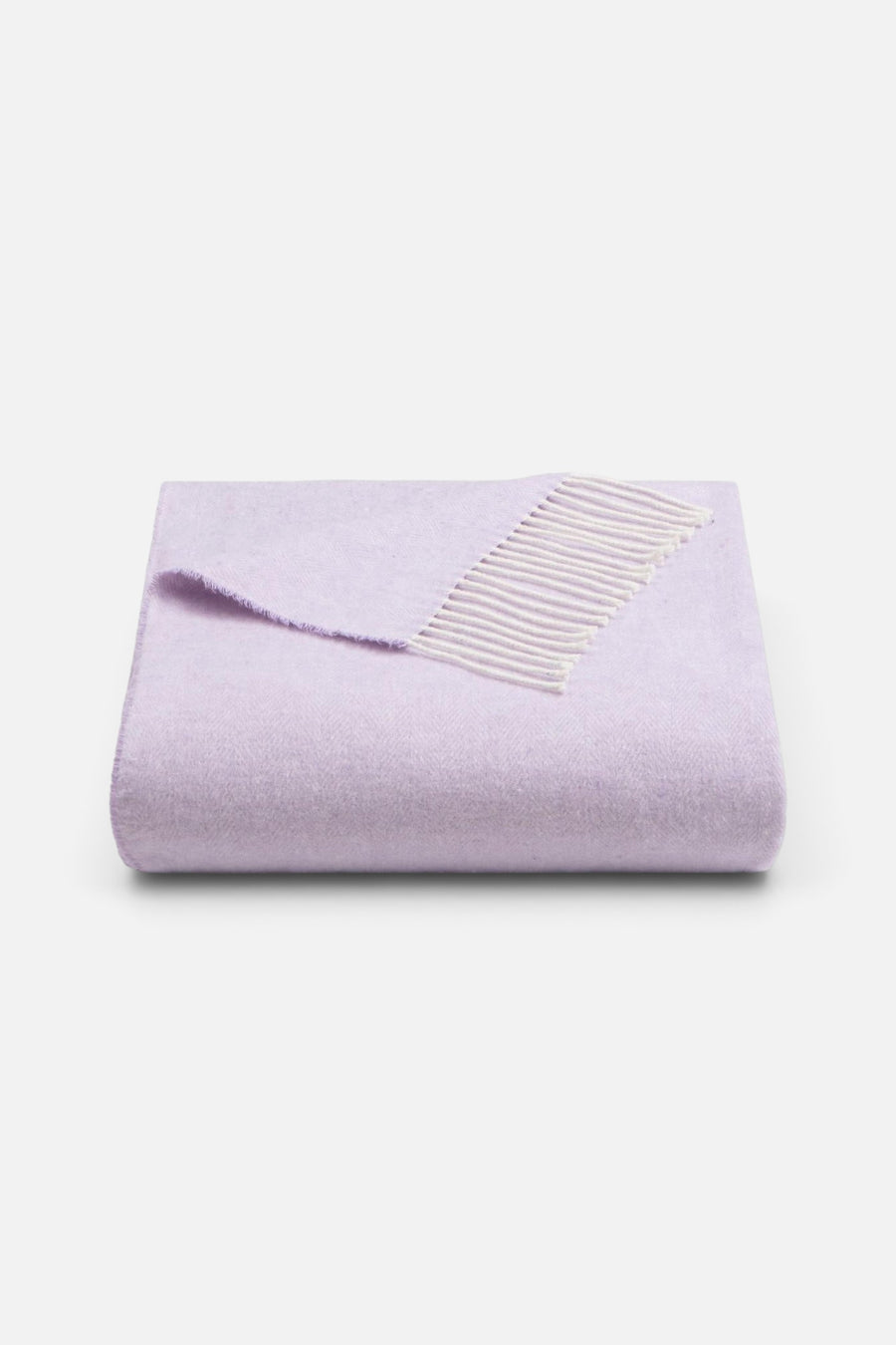Sofia Toscano Babele Herringbone Recycled Cotton Throw in Lilac – front view