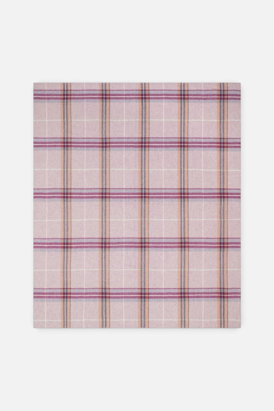 Sofia Toscano Fara Tartan Recycled Wool Throw in Pink Check – flat lay