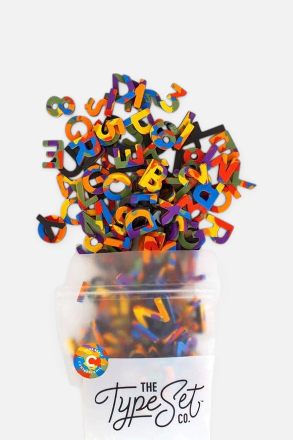 Soft Magnetic Letters 1" Sans Serif Rainbow Confetti Chic