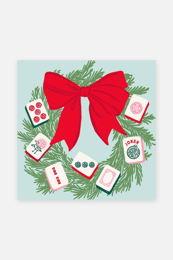 Soiree-Sisters Mahjong Wreath Holiday Cocktail Napkins