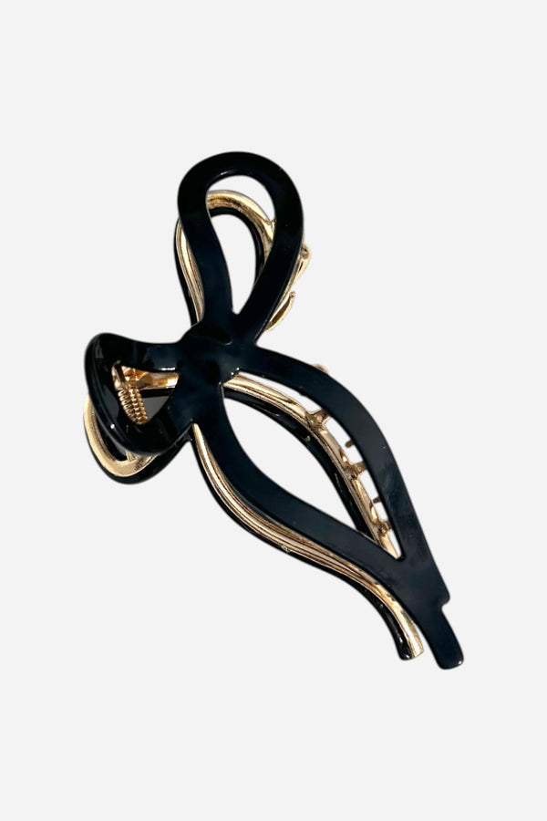 Solar Eclipse Ballet Bow Acetate Claw Clip | Eco-Friendly in Black