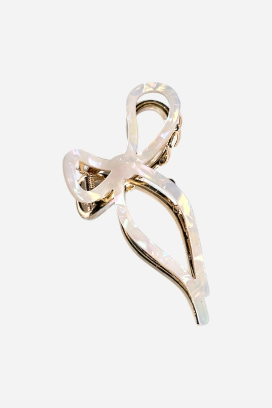 Solar Eclipse Ballet Bow Pearl Claw Clip – front view