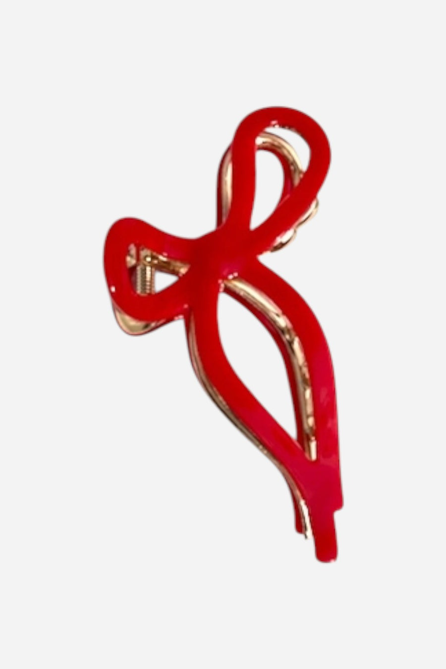Solar Eclipse Ballet Bow Red Claw Clip – front view