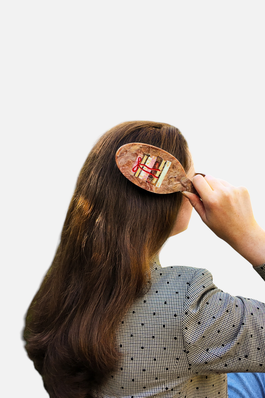 Solar Eclipse Book Stack Hair Brush – side view