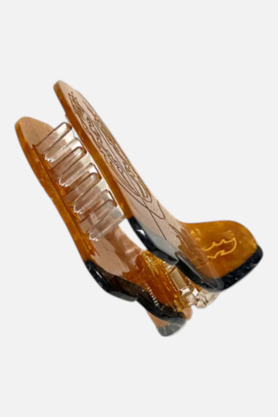 Solar Eclipse Brown Boot Claw Clip – back view