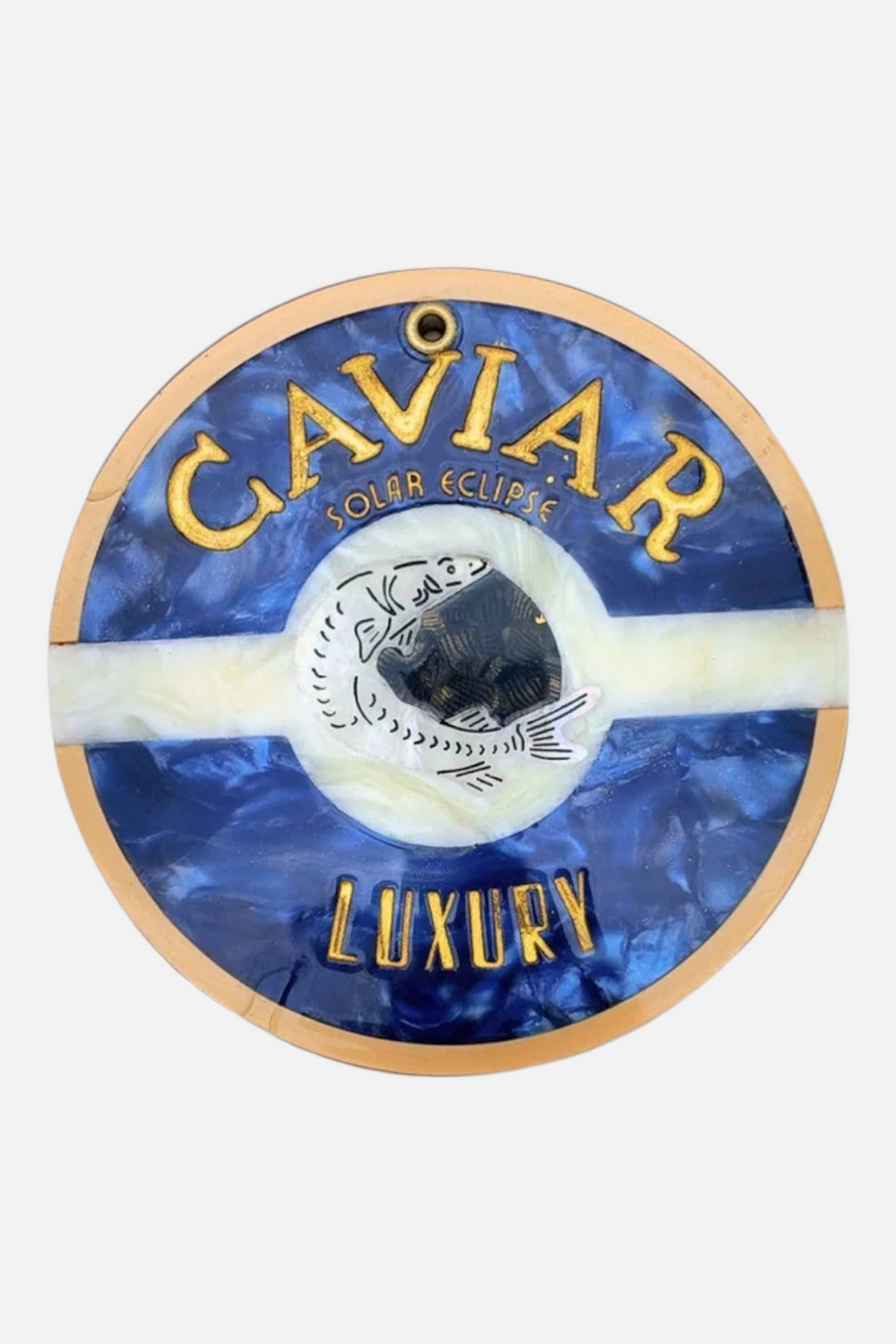 Solar Eclipse Caviar Compact Mirror – back view