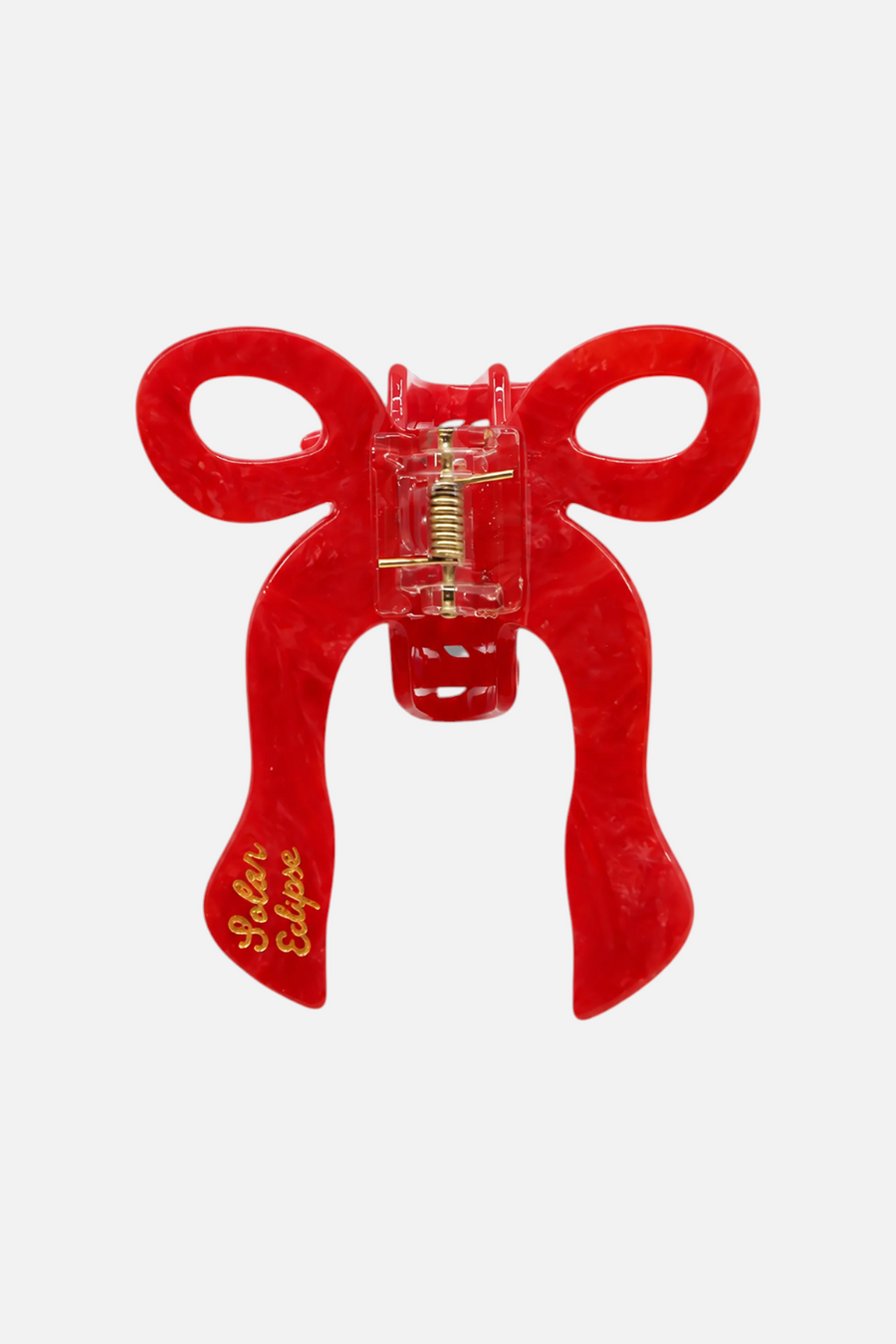 Solar Eclipse Coquette Bow Claw Clip in Red – back view