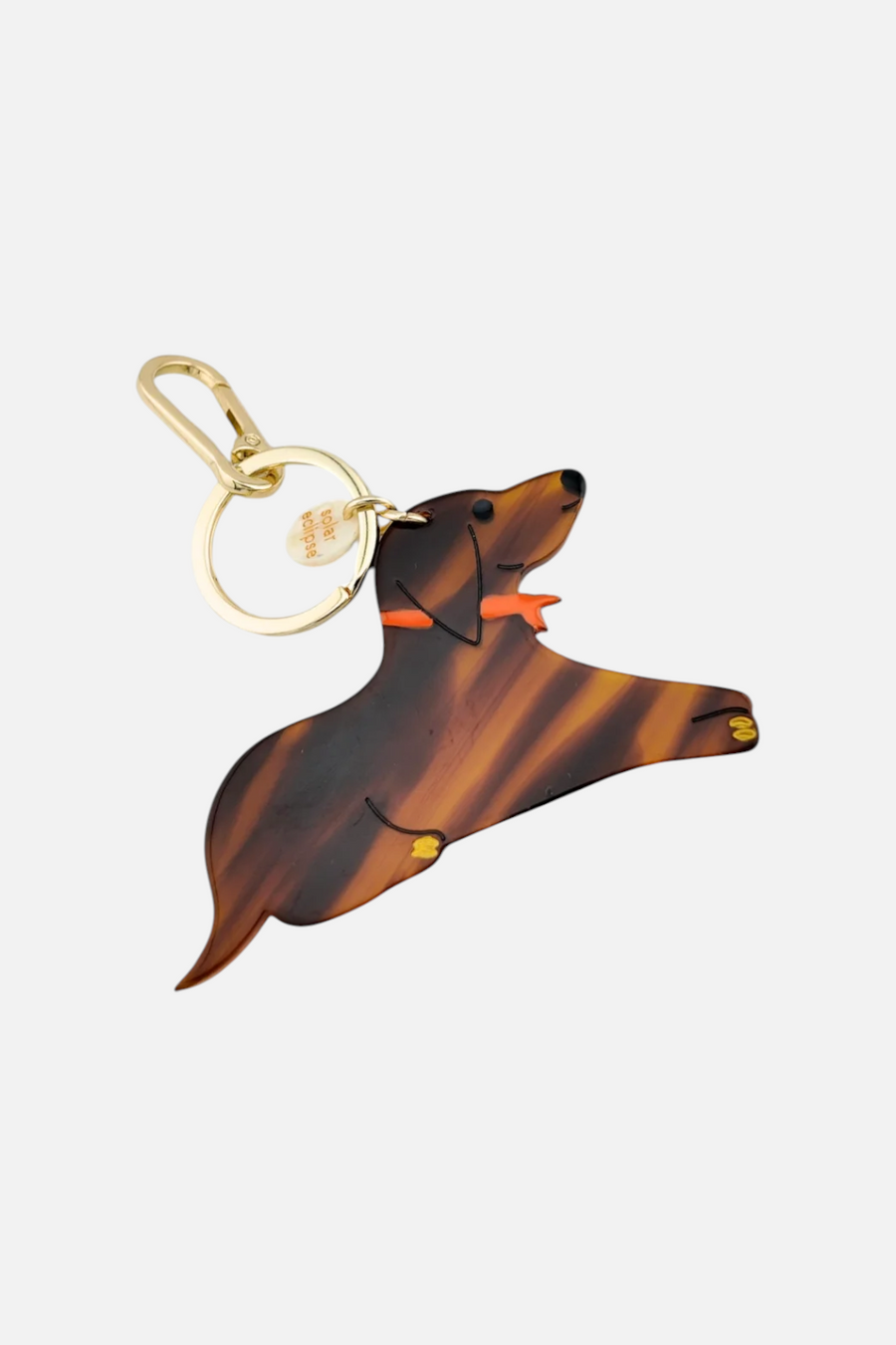 Solar Eclipse Dachshund Bag Charm – front view