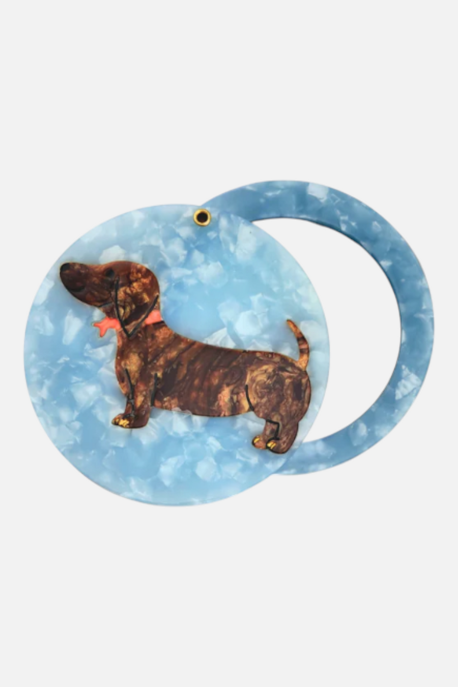 Solar Eclipse Dachshund Compact Mirror – front view