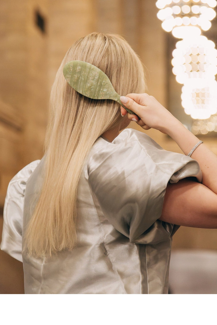 Solar Eclipse Daily Hairbrush in Bamboo – flat lay