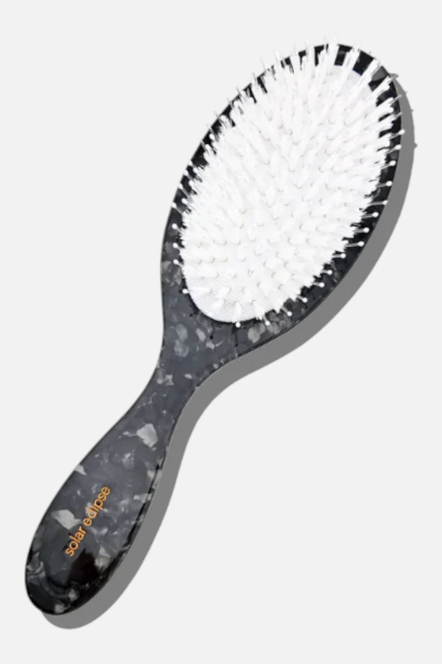 Solar Eclipse French Bow Black Hairbrush – back view