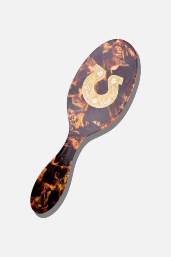 Solar Eclipse Good Luck Horseshoe Hair Brush