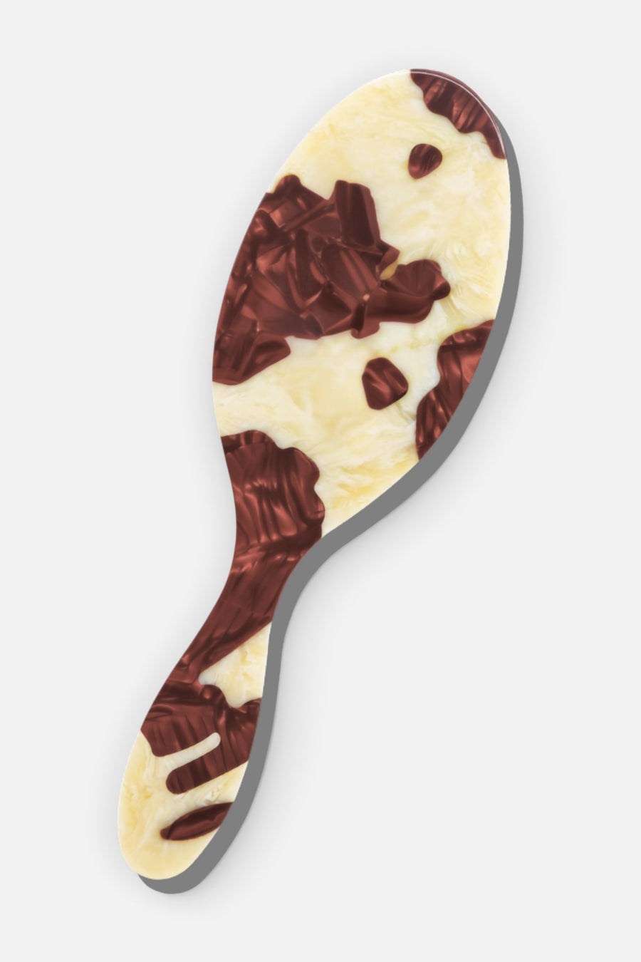Solar Eclipse Hand-painted Cowhide Amazing Hair Day Brush – front view