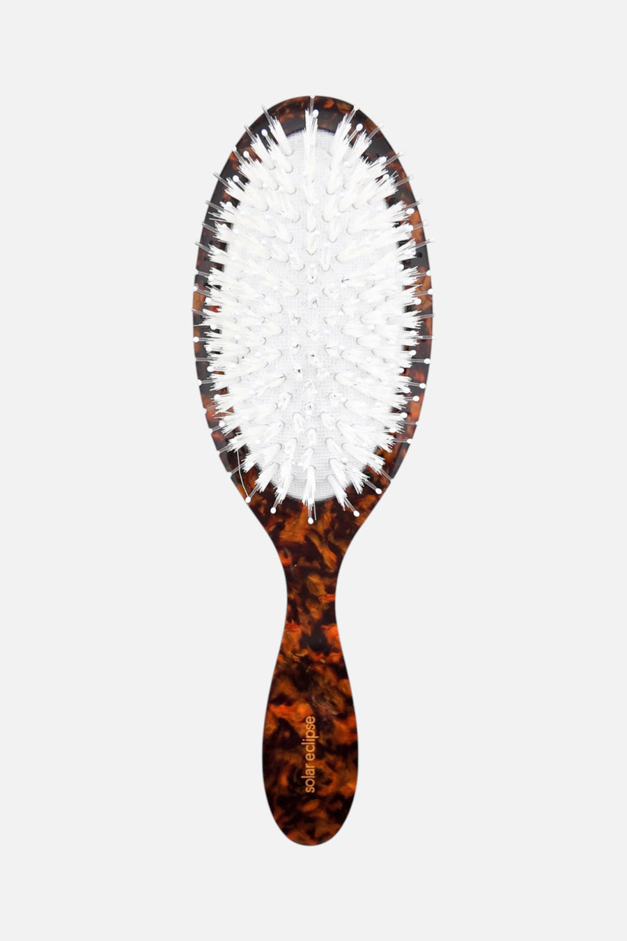 Solar Eclipse Hand-Painted Lucky Clover Hair Brush – back view