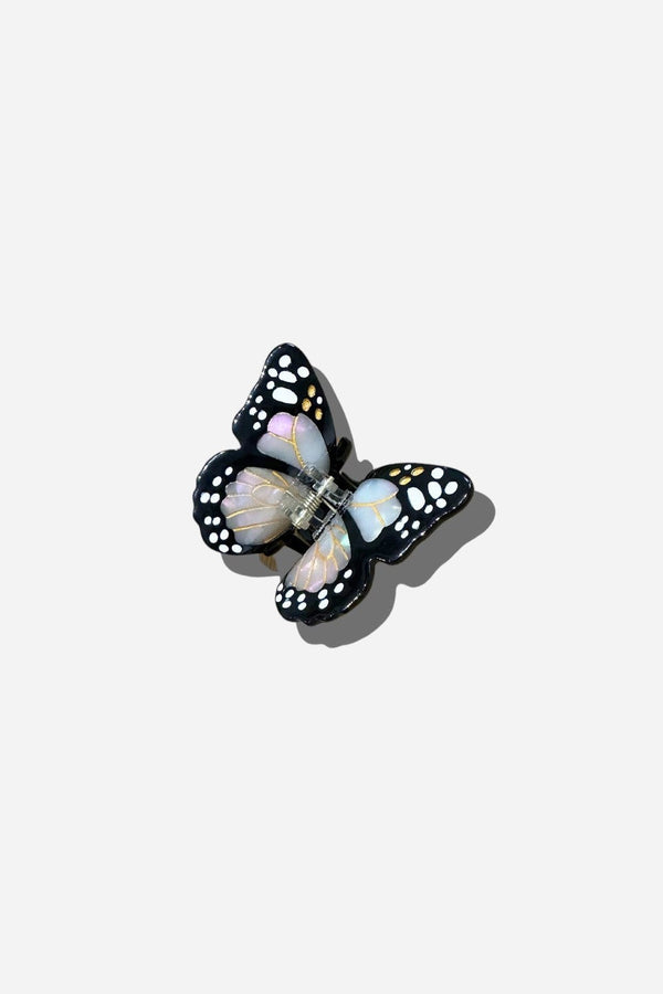 Solar Eclipse Hand-painted White Mini Monarch Claw Hair Clip