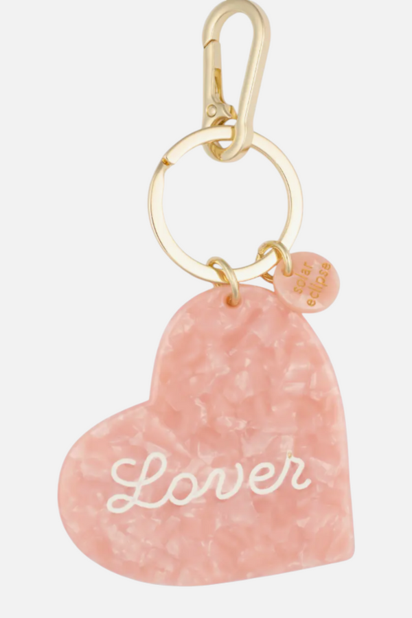 Solar Eclipse Lover Heart Pink Keychain