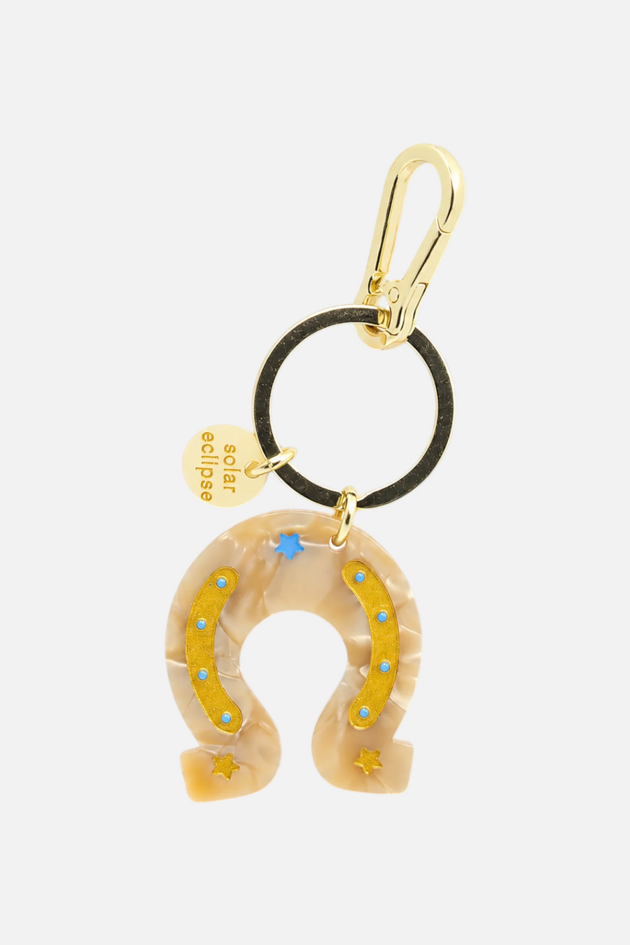 Solar Eclipse Lucky Horseshoe Bag Charm – front view