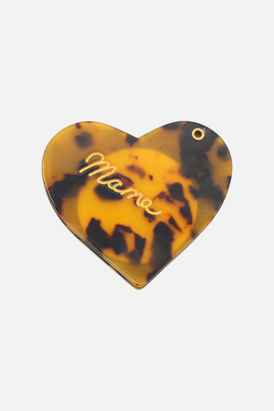 Solar Eclipse Mama Heart Tort Compact Mirror in Tortoise – detail