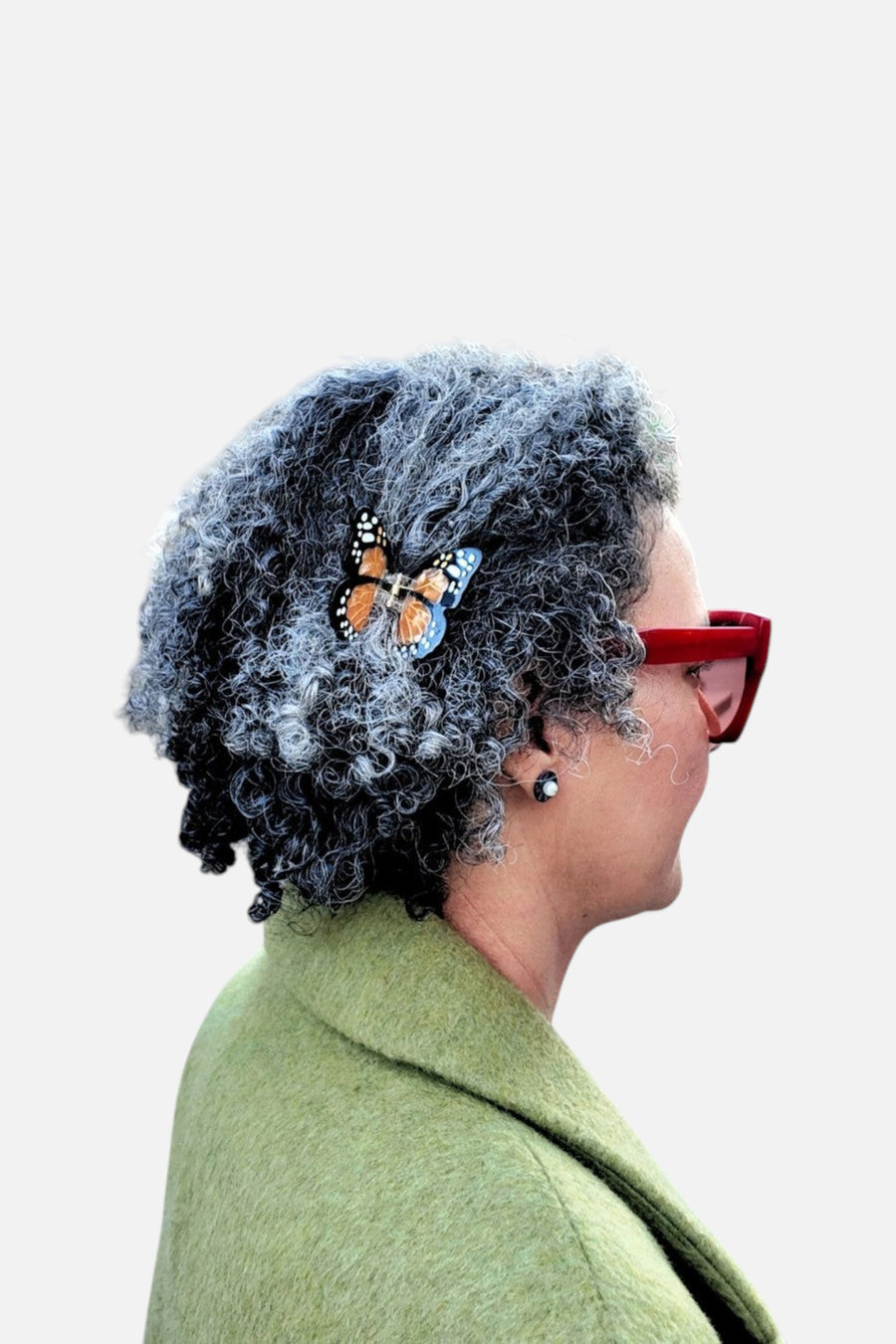 Solar Eclipse Mini Monarch Orange Butterfly Hair Clip – alternate
