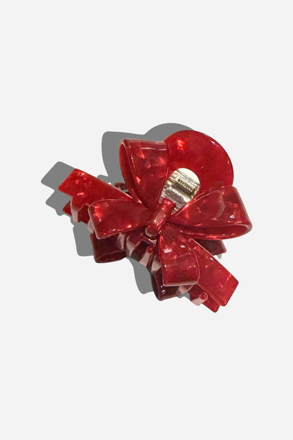Solar Eclipse Red Bow Acetate Claw Hair Clip