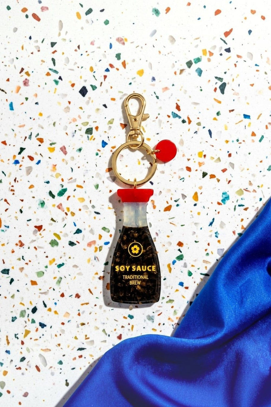 Solar Eclipse Soy Sauce Bottle Bag Charm – back view