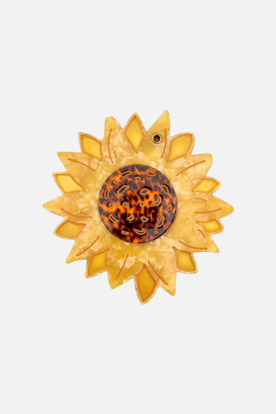 Solar Eclipse Sunflower Compact Mirror – detail