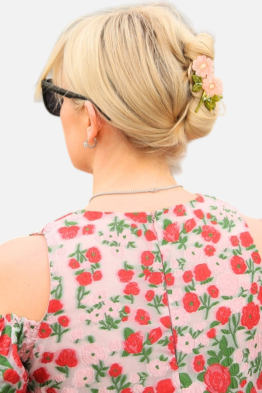 Solar Eclipse Wild Roses Claw Clip – back view