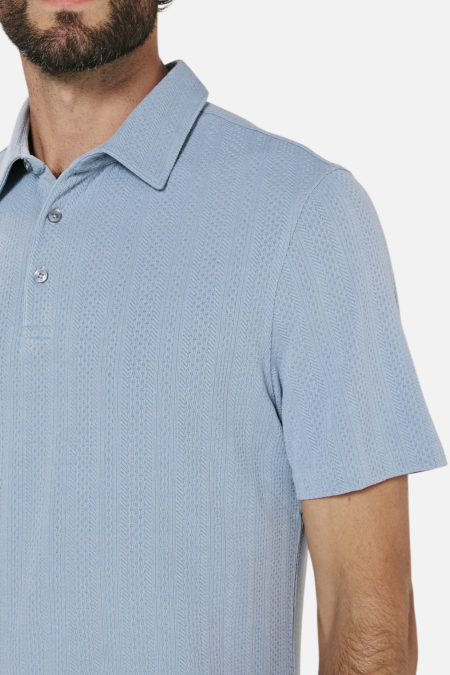 7 Diamonds Men's Solaro Polo in Dusty Blue