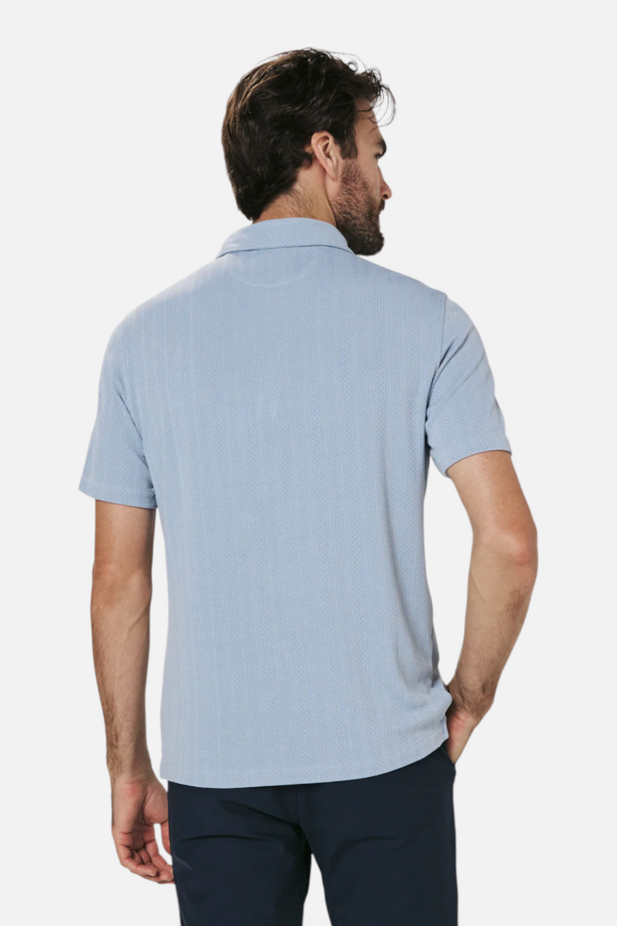 7 Diamonds Men's Solaro Polo in Dusty Blue