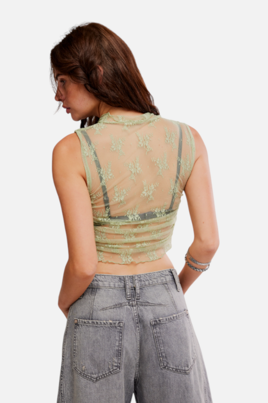 Free People Solid Nice Try Muscle Tank in Fresh Green