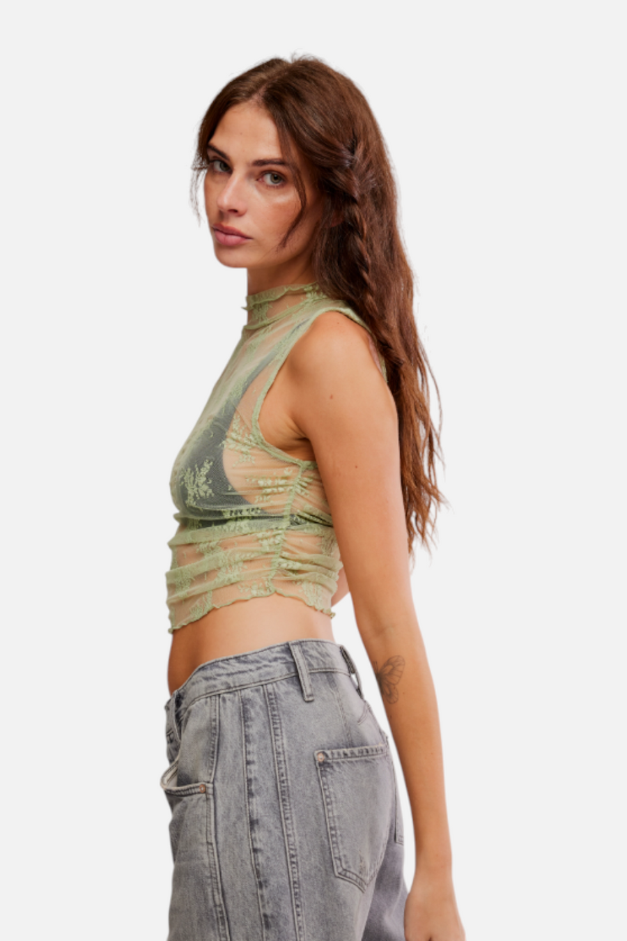 Free People Solid Nice Try Muscle Tank in Fresh Green