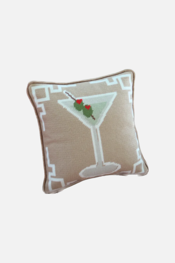 Sothern Decorative Martini Needlepoint Pillow