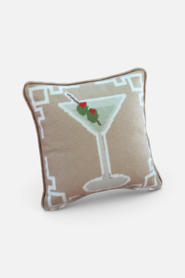 Sothern Decorative Martini Needlepoint Pillow