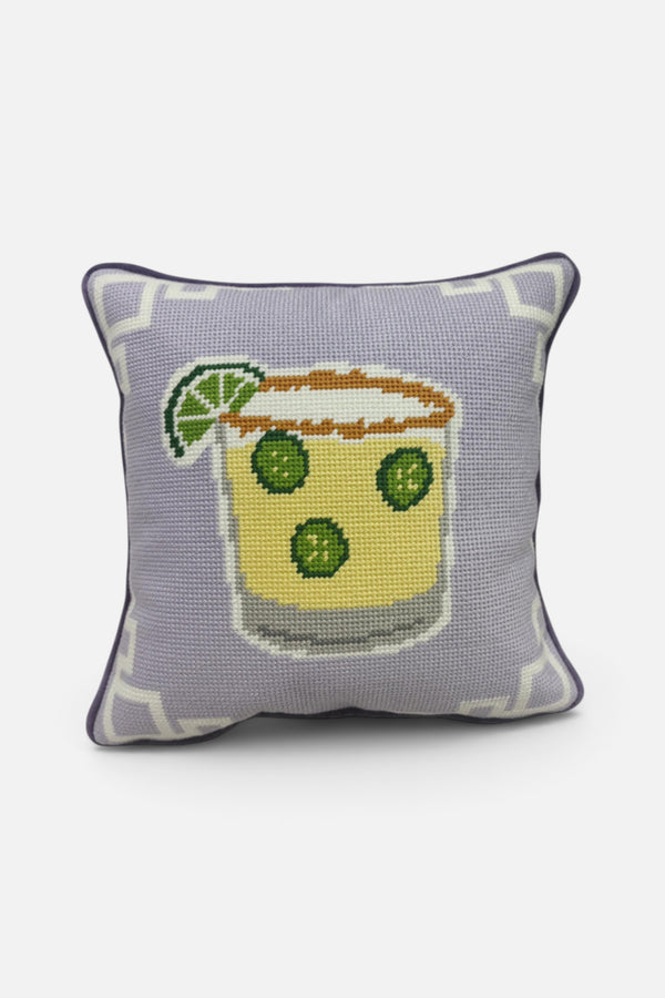 Southern Decorative Spicy Margarita Needlepoint Pillow
