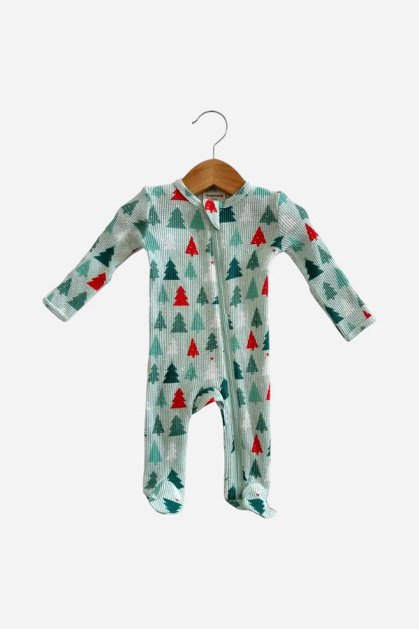 Spearmint Love Festive Firs Zip Footie