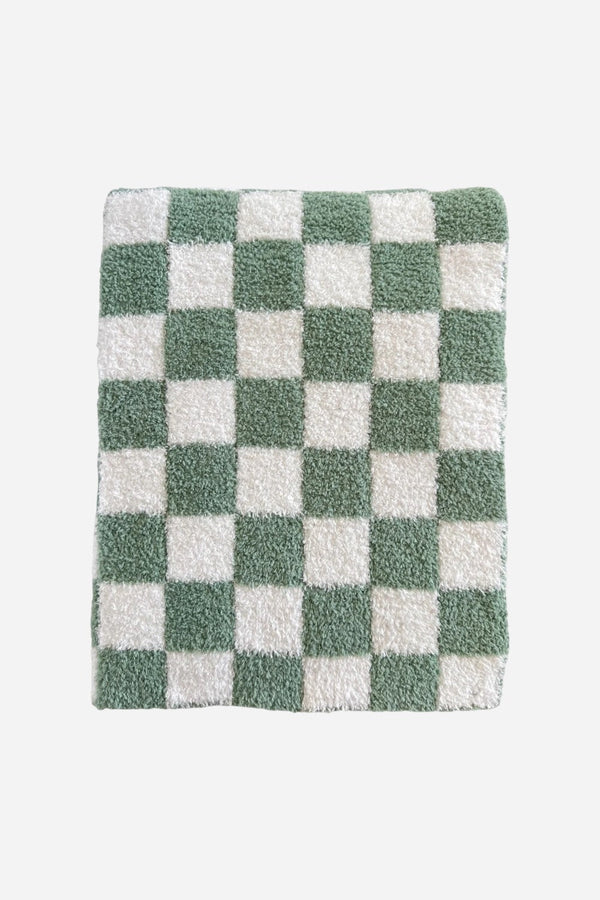 Spearmint Love Phufy® Bliss Checkerboard Blanket, Sage