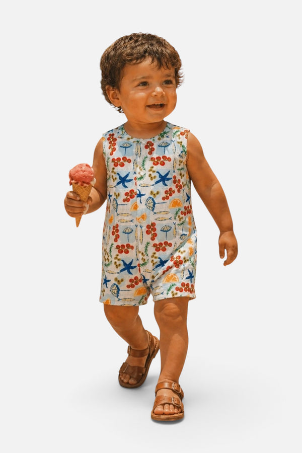 Spearmint Love Shortie Romper in Palermo Picnic